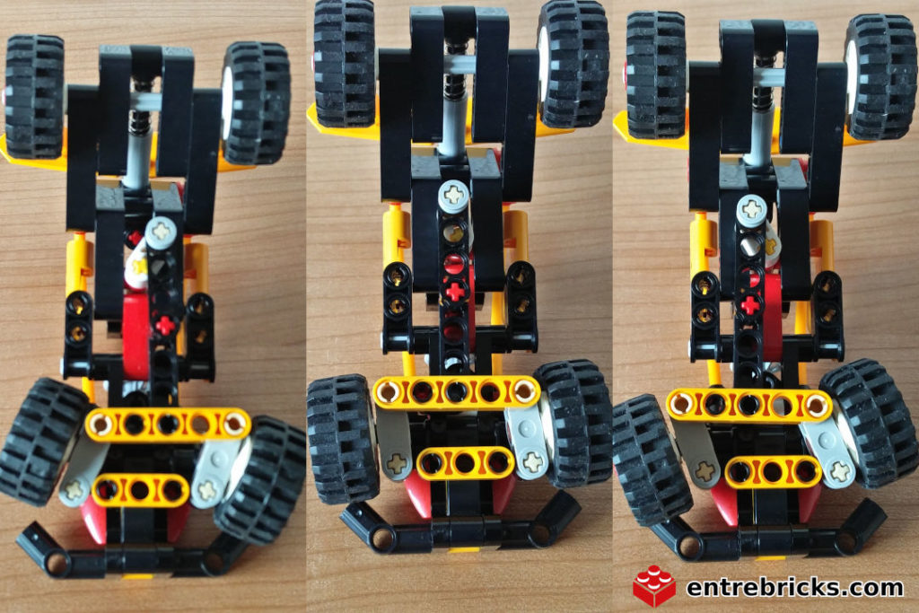 Mecanismo de dirección de las ruedas delanteras del LEGO 42101