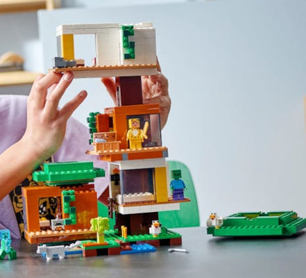 Diseño modular de La Casa del Árbol Moderna de LEGO Minecraft