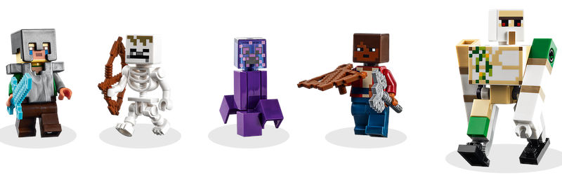 Minifiguras del set La Abominación de la Selva de LEGO Minecraft