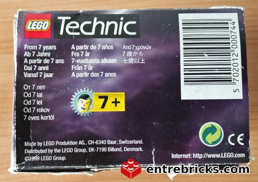 Caja vista desde la base del set LEGO 8507 Slizer Energy