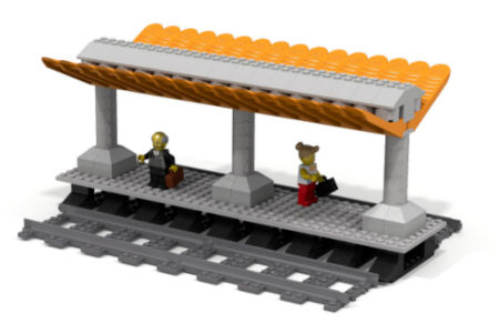 Tejado de estación de tren hecho con brick separators